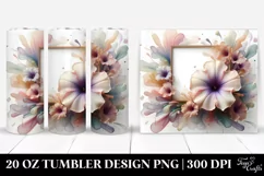 Abstract Glossy Petunia Design 20 Oz Tumbler Product Image 1