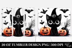 Simple Funny Halloween Clipart with Black Cat Product Image 1