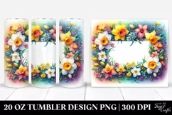Colorful Watercolor Daffodil Frame | 20 Oz Tumbler Product Image 1
