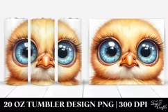 Cute Baby Chicken Watercolor Image|20 oz Tumbler Product Image 1