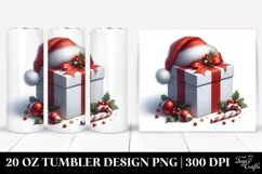 Digital Painting of Present with Santa Hat 20 Oz Tumbler Product Image 1