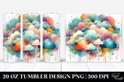 Colorful Watercolor Cloud Frame | 20 Oz Tumbler Product Image 1