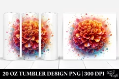 20 Oz Tumbler Sublimation | Glossy Marigold Watercolor Product Image 1