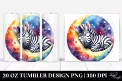 Colorful Watercolor Zebra | 20 Oz Tumbler Product Image 1
