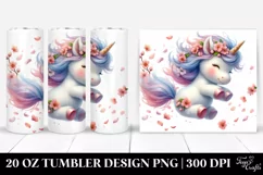 Cute Unicorn with Petals 20 Oz Tumbler Product Image 1