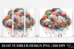 Colorful Watercolor Cloud | 20 Oz Tumbler Product Image 1