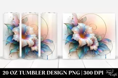Abstract Pastel Shiny Morning Glory, 20 Oz Tumbler Product Image 1
