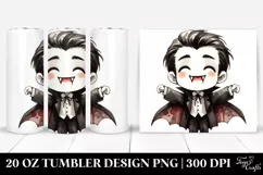 Funny Vampire Halloween Clipart, 20 Oz Tumbler Product Image 1