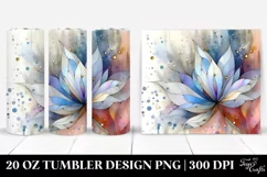 Abstract Pastel Wooden Snowdrop, 20 Oz Tumbler Product Image 1