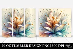 Abstract Pastel Wooden Snowdrop, 20 Oz Tumbler Product Image 1