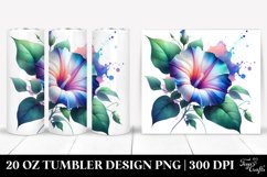20 Oz Tumbler Sublimation | Diamond Morning Glory Watercolor Product Image 1