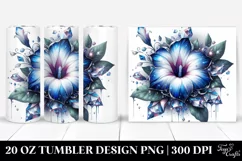 20 Oz Tumbler Sublimation | Diamond Morning Glory Watercolor Product Image 1