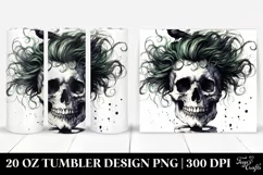 Watercolor Halloween Skull Tumbler Product Image 1