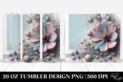 Abstract Pastel Anemone Retro Frame | 20 oz Tumbler Product Image 1