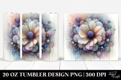 Abstract Pastel Anemone Retro Frame | 20 oz Tumbler Product Image 1