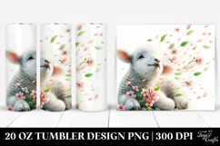 20 Oz Tumbler Sublimation | Spring Petals Lamb Tumbling Product Image 1