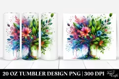 Abstract Vibrant Watercolor Tree | 20 oz Tumbler Product Image 1