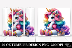 Cute Unicorn, 20 Oz Tumbler Product Image 1