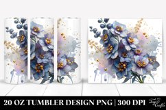 20 Oz Tumbler Sublimation | Golden Delphinium Watercolor Product Image 1