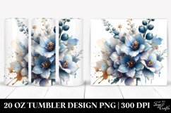 20 Oz Tumbler Sublimation | Golden Delphinium Watercolor Product Image 1
