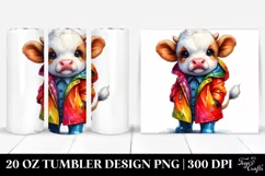 Cute Baby Cow Playing, 20 Oz Tumbler Product Image 1