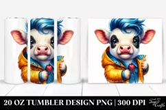 Cute Baby Cow Playing, 20 Oz Tumbler Product Image 1