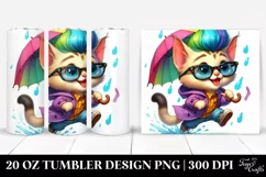 Cute Baby Cat Running, 20 Oz Tumbler Product Image 1