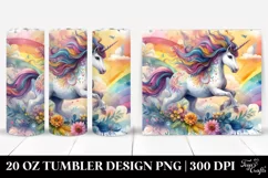 Vibrant Unicorn Watercolor Frame | 20 Oz Tumbler Product Image 1