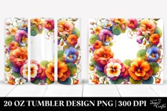 Vibrant Watercolor Frame with Nasturtium | 20 Oz Tumbler Product Image 1