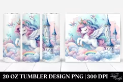 Serene Unicorn in Sky Palace | 20 Oz Tumbler Product Image 1