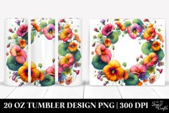 20 Oz Tumbler Sublimation | Colorful Watercolor Frame for Product Image 1
