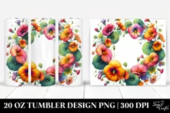 20 Oz Tumbler Sublimation | Colorful Watercolor Frame for Product Image 1