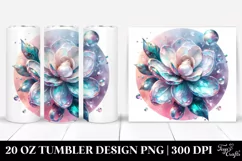 Abstract Shiny Gardenia Watercolor Tumbler Product Image 1