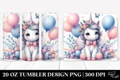Cute Baby Unicorn with Balloons | 20 Oz Tumbler Product Image 1