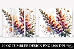20 Oz Tumbler Sublimation | Golden Snapdragon Watercolor Product Image 1