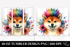 Vibrant Shiba Inu Clipart, Transparent 20 Oz Tumbler Product Image 1