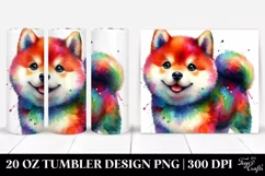 Cute Watercolor Shiba Inu Clipart Product Image 1