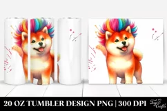 Cute Watercolor Shiba Inu Clipart Product Image 1