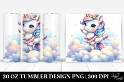 Watercolor Pastel Cute Baby Unicorn Dancer Product Image 1