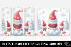 Cute Santa with Gnomes Digital Painting|20 oz Tumbler Product Image 1