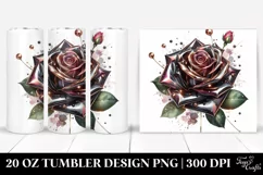 20 Oz Tumbler Sublimation | Shiny Glossy Rose Watercolor Product Image 1