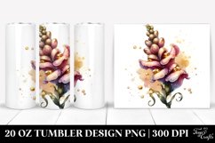 20 Oz Tumbler Sublimation | Golden Snapdragon Watercolor Product Image 1