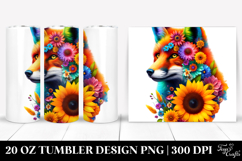 Vibrant Watercolor Fox Abstract 20 Oz Tumbler Product Image 1
