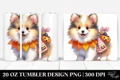 Cute Halloween Shetland Sheepdog 20 Oz Tumbler Product Image 1