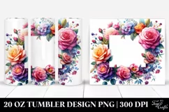 20 Oz Tumbler Sublimation | Colorful Watercolor Frame for Product Image 1