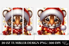 Cute Baby Tiger with Christmas Lights, 20 Oz Tumbler Product Image 1
