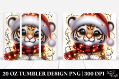 Cute Baby Tiger with Christmas Lights, 20 Oz Tumbler Product Image 1