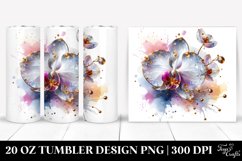 20 Oz Tumbler Sublimation | Orchid with Watercolor Splash Product Image 1