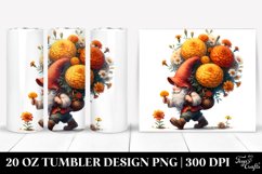 detailed Watercolor Small Gnome Marigold Bouquet Product Image 1