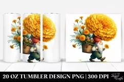 Detailed Gnome Marigold Bouquet Tumbler Product Image 1